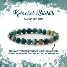 Deniz Doğal Taş Sertifikalı Krizokol 8mm Doğal Taş Bileklik