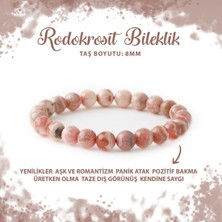 Deniz Doğal Taş Sertifikalı Rodokrosit 8mm Doğal Taş Bileklik