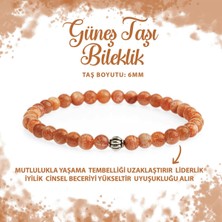 Sertifikalı Güneş Taşı 6mm Doğal Taş Bileklik