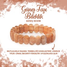 Sertifikalı Güneş Taşı Doğal Taş Geniş Kesim Bileklik