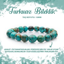 Sertifikalı Turkuaz (Firuze) 10MM Doğal Taş Bileklik