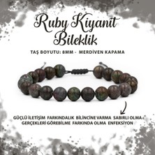 Sertifikalı Ruby Kyanit 8mm Merdiven Kapama Doğal Taş Bileklik