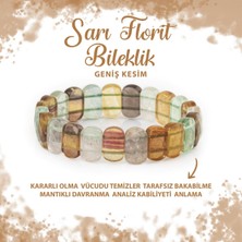 Deniz Doğal Taş Sertifikalı Sarı Florit Doğal Taş Geniş Kesim Bileklik