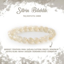 Deniz Doğal Taş Sertifikalı Sitrin 8mm Doğal Taş Bileklik