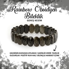 Sertifikalı Rainbow Obsidyen Doğal Taş Geniş Kesim Bileklik