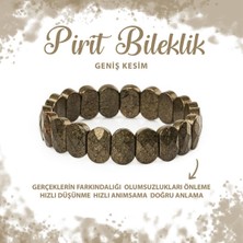 Deniz Doğal Taş Sertifikalı Pirit Doğal Taş Geniş Kesim Bileklik