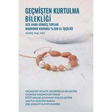 Deniz Doğal Taş Sertifikalı Geçmişten Kurtulma Bilekliği 925 Ayar Gümüş Toplar Makrome Kapama Bileklik