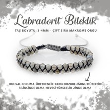 Deniz Doğal Taş Sertifikalı Labradorit 3-4mm Çift Sıra Doğal Taş Bileklik