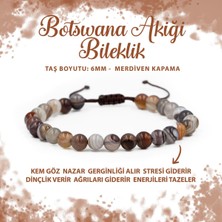 Deniz Doğal Taş Sertifikalı Botswana Akiği 6mm Merdiven Kapama Doğal Taş Bileklik