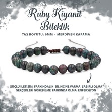Deniz Doğal Taş Sertifikalı Ruby Kyanit 6mm Merdiven Kapama Doğal Taş Bileklik