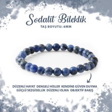 Sertifikalı Sodalit 6mm Doğal Taş Bileklik