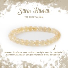 Sertifikalı Sitrin 6mm Doğal Taş Bileklik
