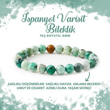 Deniz Doğal Taş Sertifikalı Ispanyol Varisit 8mm Doğal Taş Bileklik