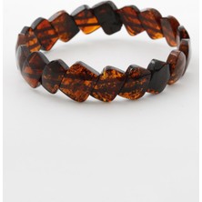 Deniz Doğal Taş Sertifikalı Kehribar  Orjinal ( Taşlar) Doğaltaş Geniş Kesim Bileklik B960