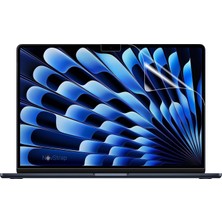 Novstrap Apple Macbook Air 15 Inç A2941 M2 Çip ile Uyumlu Parlak Kılıf + Şeffaf Klavye Kılıfı + Film