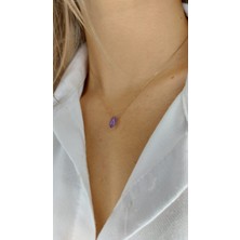 Usho Jewelry 925 Ayar Gümüş Ametist Kolye