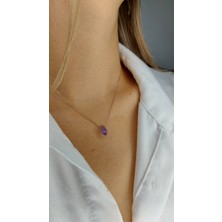 Usho Jewelry 925 Ayar Gümüş Ametist Kolye