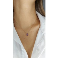 Usho Jewelry 925 Ayar Gümüş Ametist Kolye