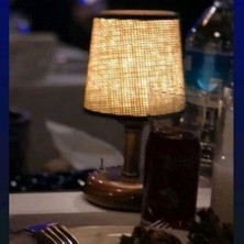 Riolight  Bakır Eskitme Retro,rustik,vintage Ledli Pilli Abajur Gece Lambası