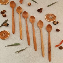 Artful Wooden Ahşap Tahta Servis, Sunum Tatlı Kaşığı - El Yapımı - 21 cm