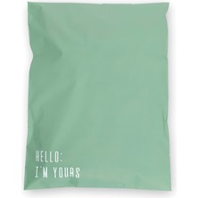 House Of Pack Renkli Kargo Poşeti - 30X38 cm - Yeşil - 100 Adet - ' Hello I'm Yours ' Baskılı