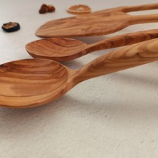 Artful Wooden Ahşap Tahta Kaşık ve Spatula Seti - El Yapımı - Zeytin Ağacı - 24,28,30,31 cm