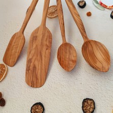 Artful Wooden Ahşap Tahta Kaşık ve Spatula Seti - El Yapımı - Zeytin Ağacı - 24,28,30,31 cm