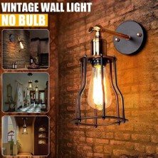 Riolight  Retro,rustik,vintage Siyah 1XE27 Mafsallı Hareketli Başlık Kafes Aplik Armatur