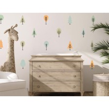 Lizpo Decor Iskandinav Fidanlık Ağacı Duvar Sticker  Fidanlık Boho  Duvar Çıkartmaları 70 Adet