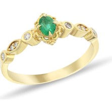 Pirnus Diamond - Renkli Taşlı Hf Yz - 14 Ayar Altın - Gramı : 1.98