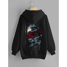 Daxia Unisex Zeus Baskılı Oversize Kapüşonlu Sweatshirt