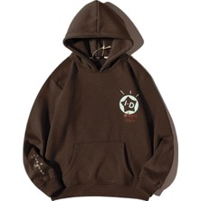 Daxia Erkek I-D Baskılı Oversize Kapüşonlu Sweatshirt