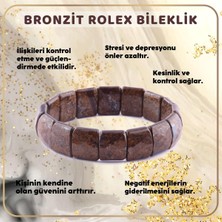 Deniz Doğal Taş Sertifikalı Bronzit  Orjinal ( Taşlar) Doğaltaş Geniş Kesim Bileklik - B430