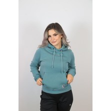 Fabbwomen Kanguru Cepli Turkuaz Kadın Sweatshirt