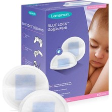 Lansinoh Blue Lock Göğüs Pedi 60'lı Süper Emici Materyal ile Gece ve Gündüz Kuruluk Sağlar