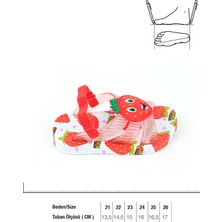 Gezer Yazlık Çilek Desenli Islak Zemine Uygun Kız Çocuk Terlik Sandalet