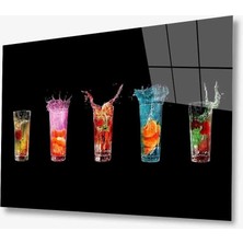 Kırmızı Ayı Cam Tablo