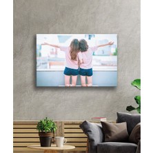 Kırmızı Ayı Arkadaş Cam Tablo