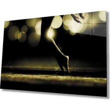 Kırmızı Ayı Balerin Cam Tablo