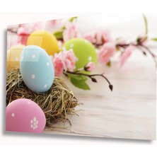 Kırmızı Ayı Yumurtalar Cam Tablo