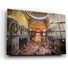 Kırmızı Ayı Ayasofya Cam Tablo