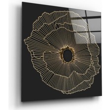 Kırmızı Ayı Desen Cam Tablo