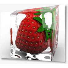 Kırmızı Ayı Cam Tablo