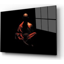 Kırmızı Ayı Buda Cam Tablo