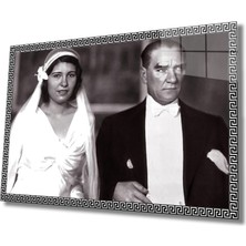 Kırmızı Ayı Atatürk Cam Tablo