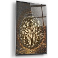 Kırmızı Ayı Desen Cam Tablo