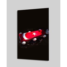 Kırmızı Ayı Türklük Cam Tablo