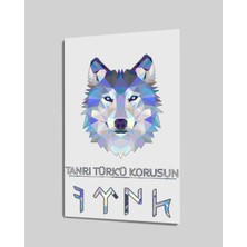 Kırmızı Ayı Kurt Cam Tablo