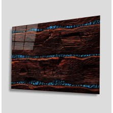 Kırmızı Ayı Soyut Cam Tablo