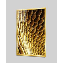 Kırmızı Ayı Soyut Cam Tablo